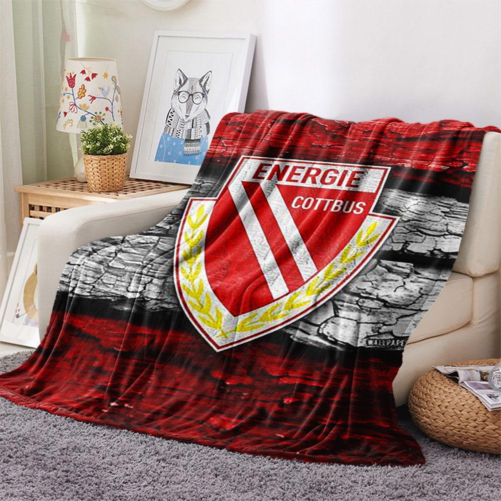 1PC FC Energie Cottbus Patterned Flannel Blanket Suitable For All Seasons for Home Decor Warmth and Comfort Gifts Holiday Present
