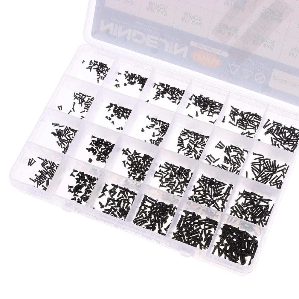 1200 шт. M1.2 M1.4 M1.5 M1.7 M2 Винты с плоской головкой Phillips из углеродистой стали Мини-винты Цифровые продукты