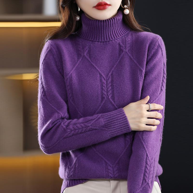 Женский кашемировый свитер Qinghe кашемир 30% кашемир 70% шерсть осенне-зимний кашемировый толстый пуловер мягкий и теплый