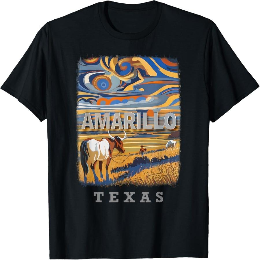 Unisex T-shirt Amarillo Texas TX Cowboy Charm SD747 T-Shirt