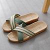 Linen Slippers Household Thick Bottom Straw Summer Men and Women Cool Slippers Home Indoor Non-slip and Non-smelly Feet