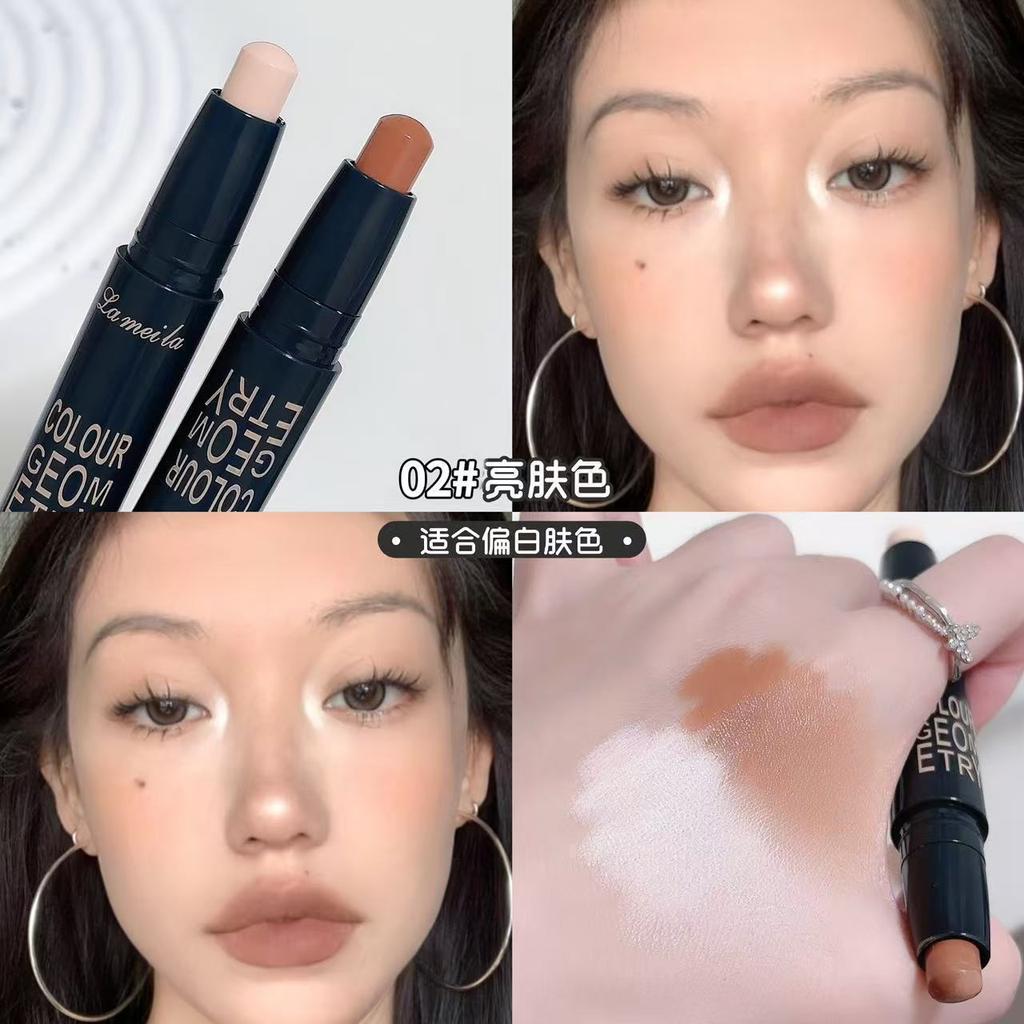 Double-ended Dual-purpose High-light Trimming Stick, Three-dimensional Contour, Nose Shadow, Facial Shape, Brighten and Trimming