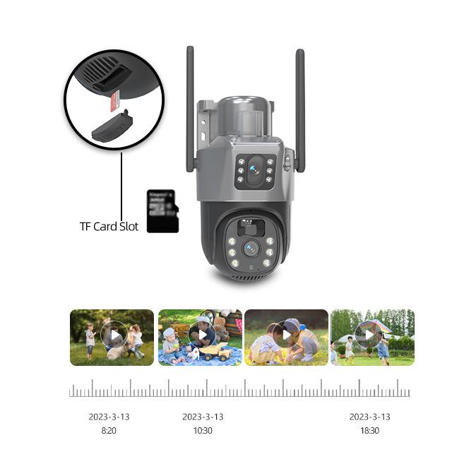Solar-Powered 4G Outdoor Waterproof Dual Camera with HD Night Vision and Remote Monitoring