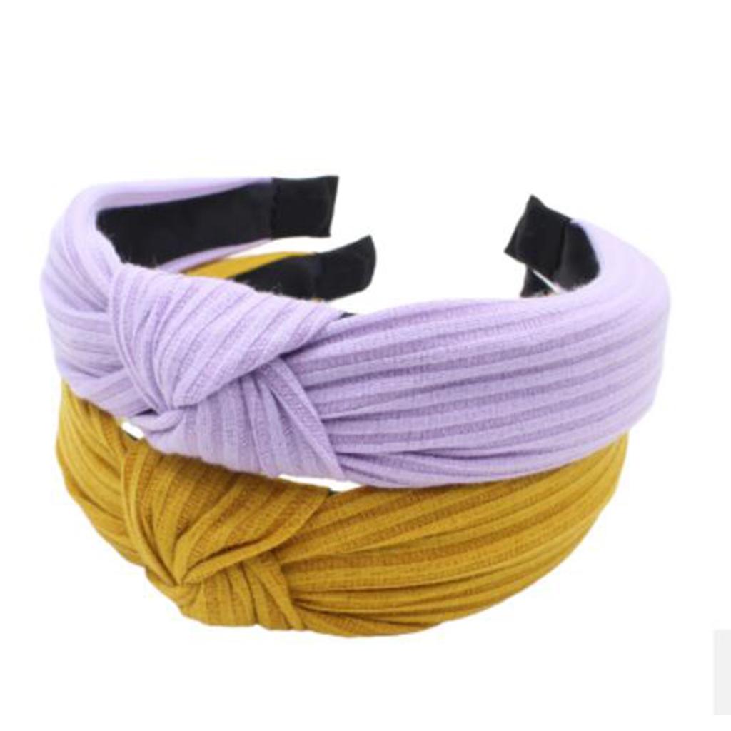 Knotted Headband for Women Fashion Knitted Fabric Hairhoop High Skull Wide Headband for Face Washing and Daily Skincare
