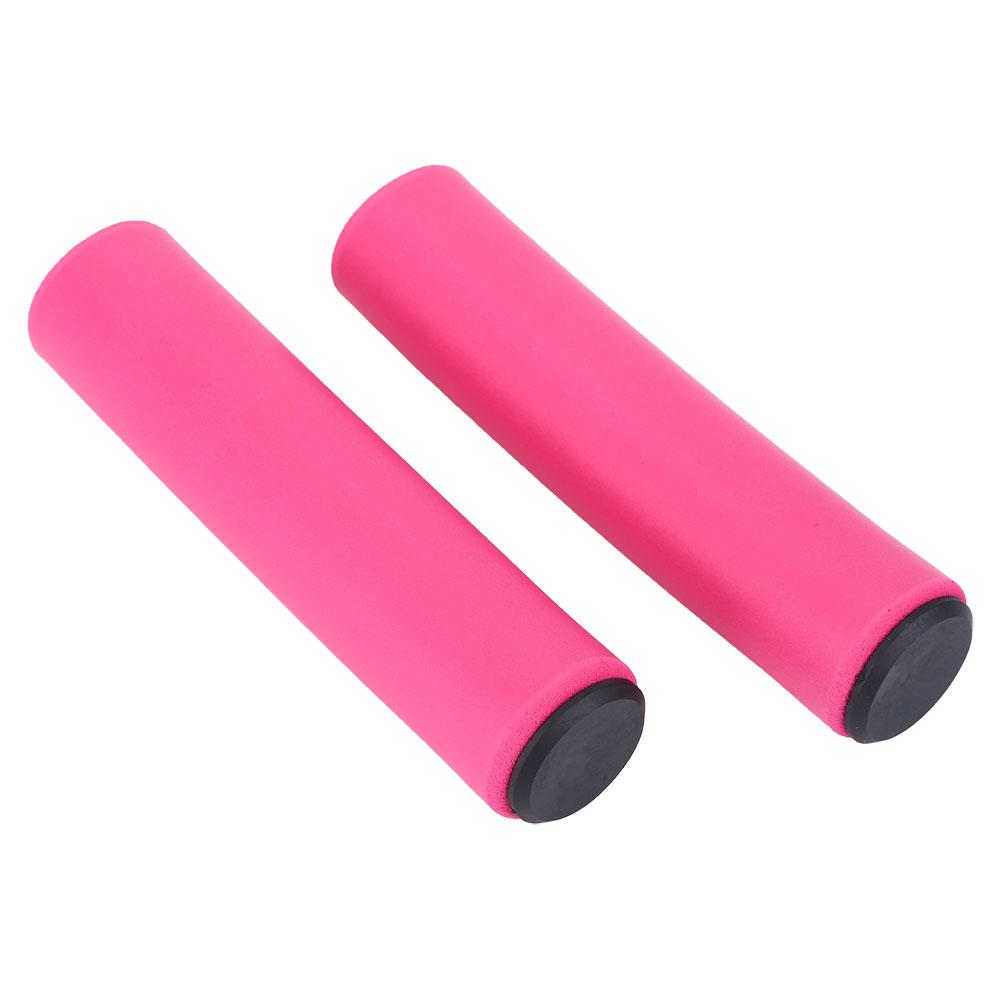 1Pair Set Bicycle Mountain Bike Handlebar Sponge Anti Skid Shock Absorbing Grip Cover Pink