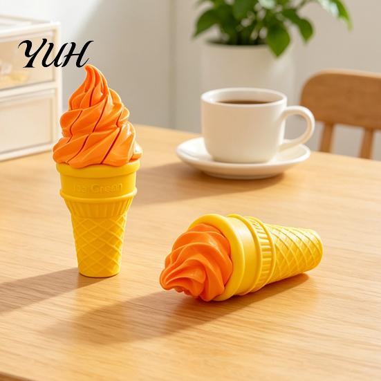 Unique Sensory Playthings Telescopic Ice Cream Cone Fidget Toy, Novelty Spiral Swords, Stress Compact Accessories Relief Toy for Anxiety, Portable