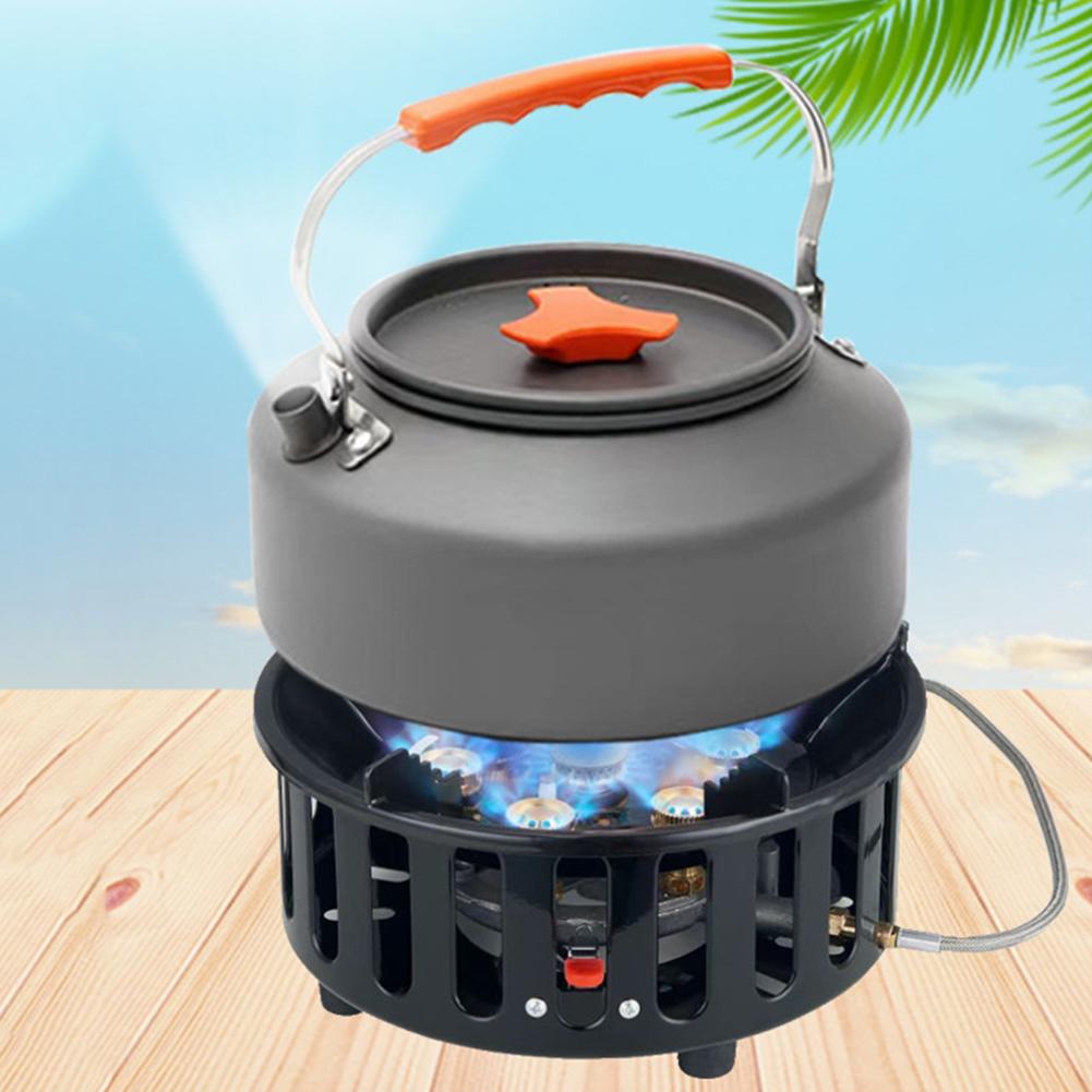 21000W Electronic Ignition Gas Stove with Adapter Portable Outdoor Furnace High Power Furnace for Outdoor Camping Tourist