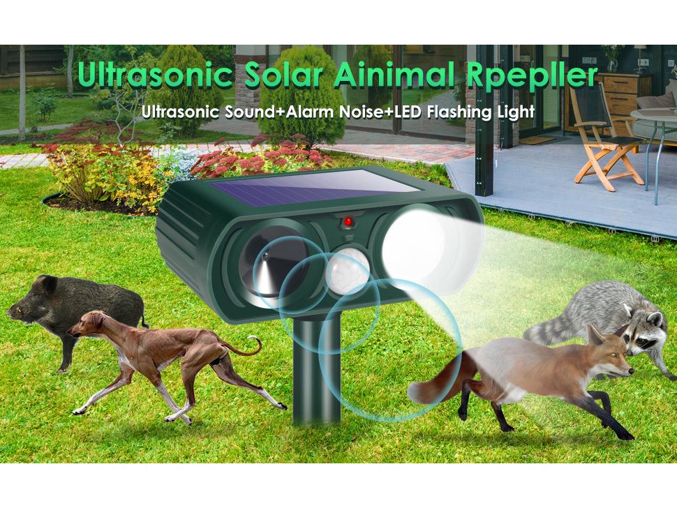 Отпугиватель вредителей на солнечной батарее с мигающим светом для кошек, собак и птиц