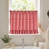 Decorative Window Hanging Buffalo Plaid Oven Curtain Skirt, Door with Ribbon Bows, Rustic Modern Kitchen Decor Half Drapes for Farmhouse Sink,