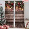 2pcs 2D Flat Printing Merry Christmas Popular Drapes Christmas Background Country Christmas Versatile Durable Polyester Without
