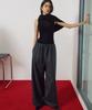 UMARMUNG Wool Flannel Fluid Pants_Charcoal