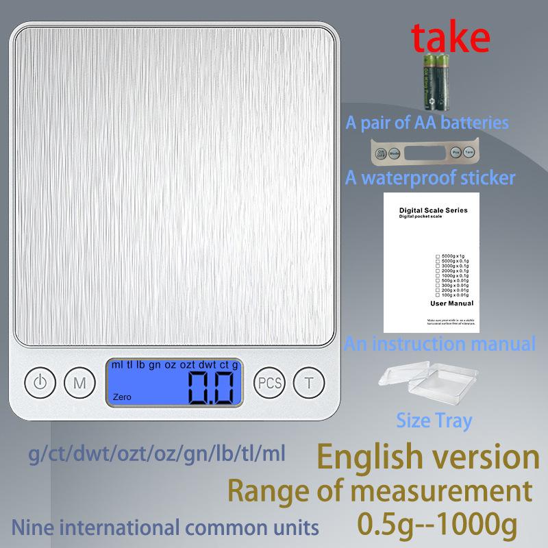 Kitchen Scale Electronic Scale Electronic Scale Small Gram Scale Accurate 0.1g High Precision Gram Weight Baking Food Scale