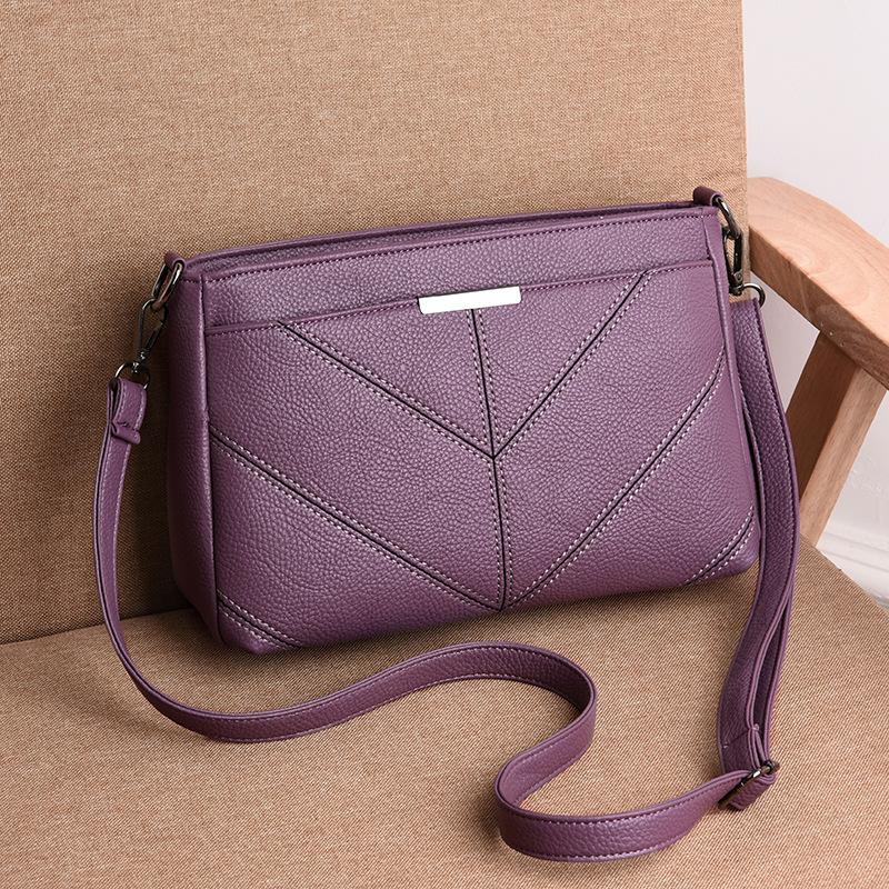 Women's Bag 2023 New Korean Fashion Mommy Bag Three-layer Small Bag Single Shoulder Messenger Bag Soft Leather Mommy Bag