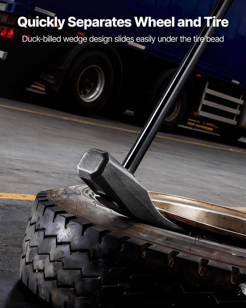 Tire Bead Breaker Wedge, 810 mm Handle, Duck-Billed Tire Hammer, Heavy Duty Bead Breaker Tool & Duckbill Iron with Cast Iron Head for Motorcycles,