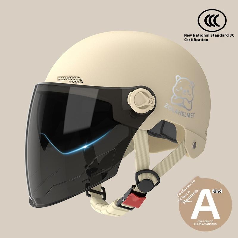 Bear Helmet, Electric Car, Half Helmet, Sunscreen for Women, Ventilated and Light, Wholesale with Ear Protectors, Warm In Winter