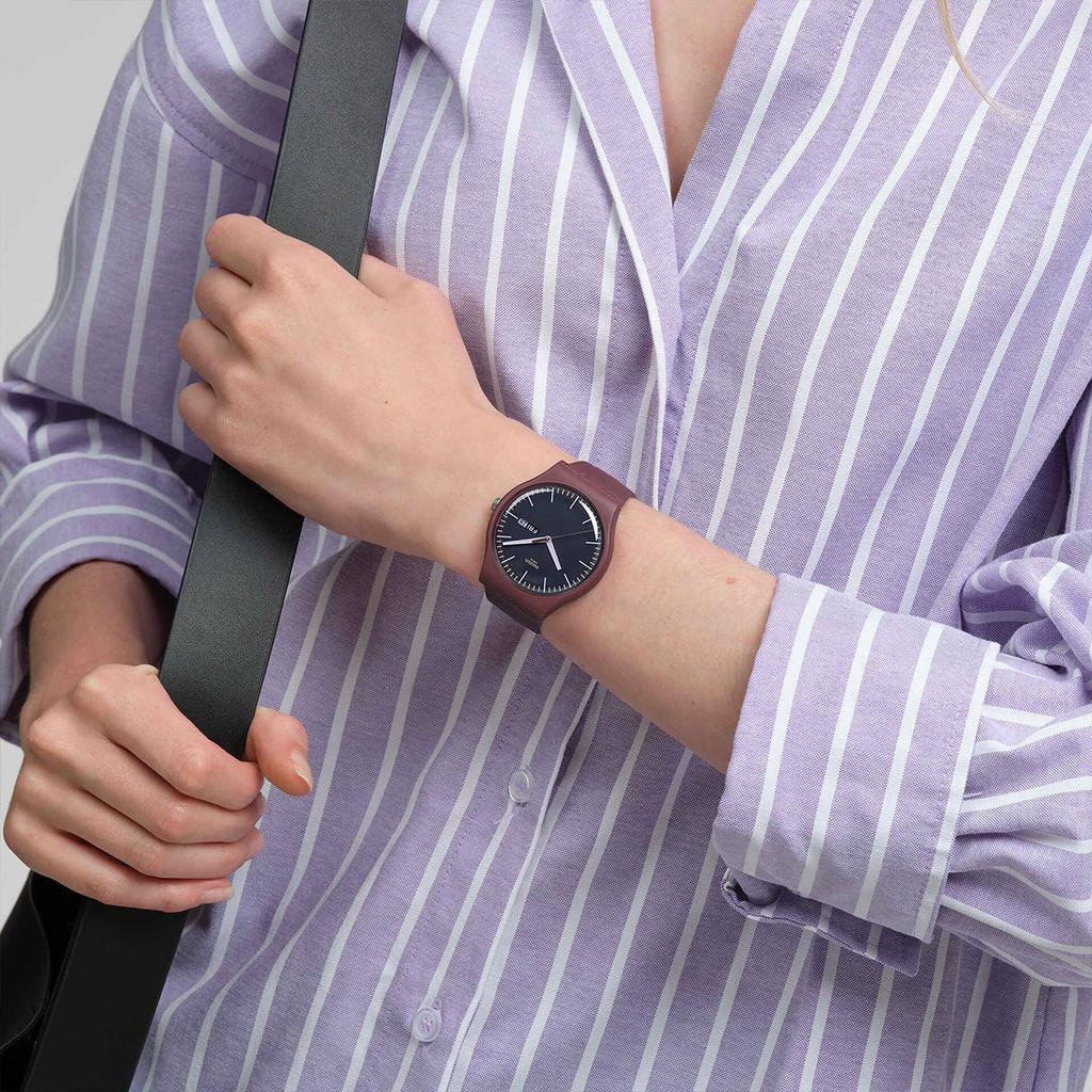 Swatch Мужские часы Швейцарские часы кварцевый механизм 41 41 мм черный циферблат корпус из биоисточника ремешок из биоисточника SO29R707