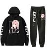 Аниме Zero Two с принтом, мужские и женские спортивные костюмы, повседневная толстовка с капюшоном + брюки, комплекты из 2 предметов, пуловер большого размера, модная толстовка, мужская одежда