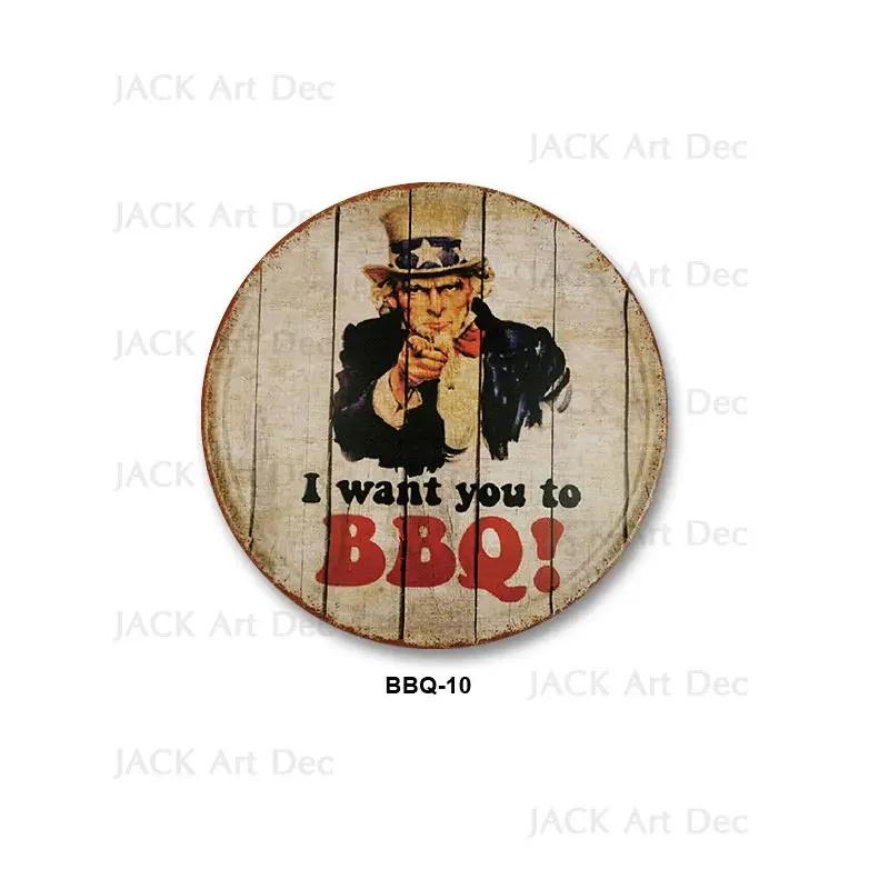 BBQ Zone Metal Sign Vintage Dad`s BBQ Yard Outdoor Party Decoration Plate Retro Barbecue Rules Slogan Metal Signs