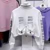 Kappa Women's Pullover, Half Zipper Casual Hoodie, New Stand Up Collar Top
