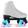 Роликовые коньки Flash Wheel со светодиодной подсветкой, двухрядные коньки на 4 колесах, обувь для двухрядного катания для взрослых