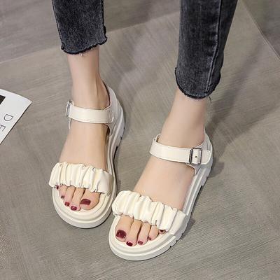 Красные сандалии в сетку, женские летние новые модные женские туфли в сказочном стиле Ins Tide для студентов, повседневная универсальная модная женская обувь на толстой подошве