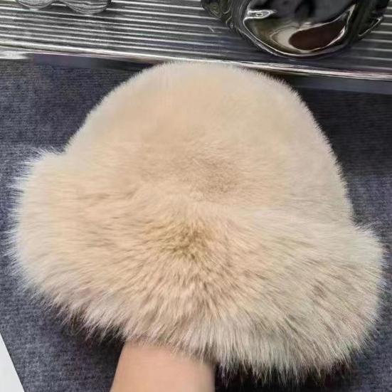 Зимняя шапка однотонная утолщенная теплая панама с плюшевой кромкой большая окружность головы женский головной убор повседневная одежда