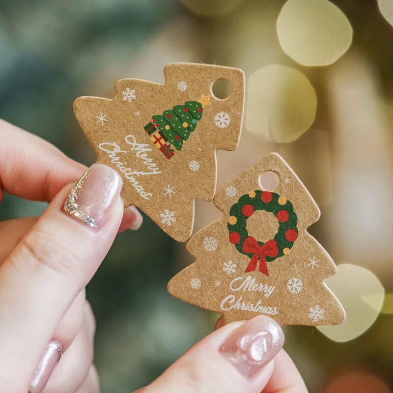 Рождественские декоративные подарочные бирки
