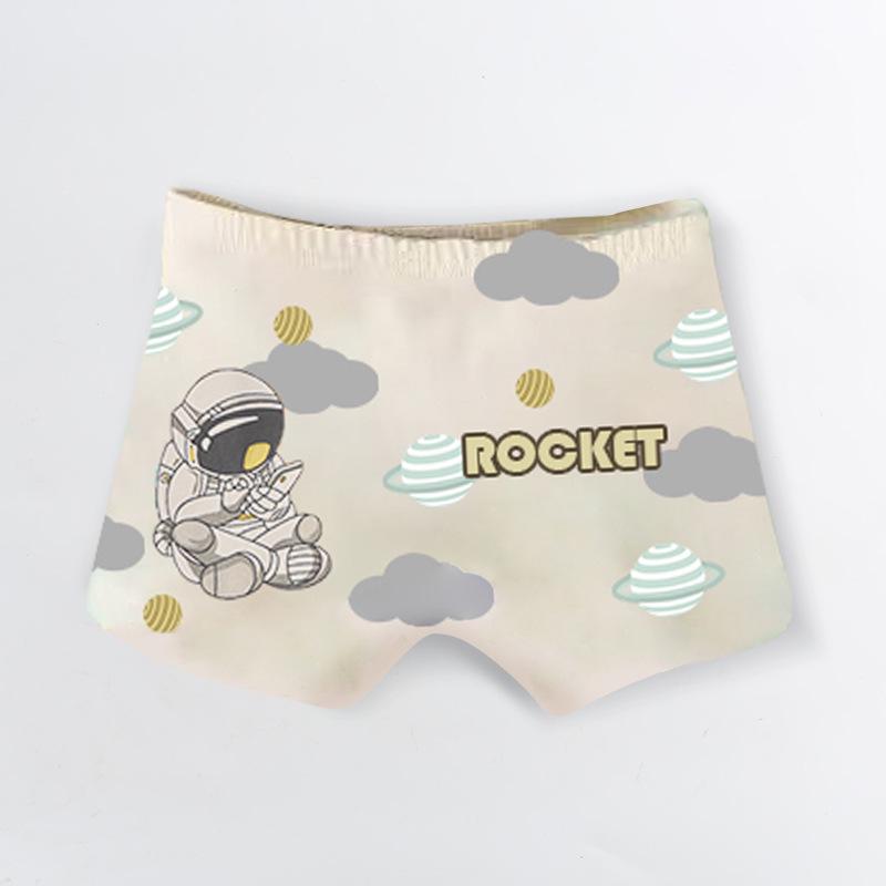 Детские мультяшные хлопковые боксеры средней посадки - Дышащее нижнее белье для учеников класса А