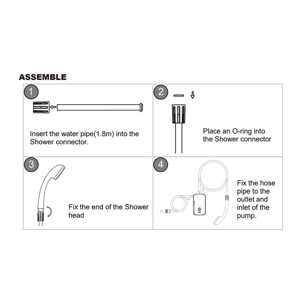 Портативный душ для кемпинга, уличный душ, пляжный душ с аккумулятором 4400 мАч, 2 режима, перезаряжаемый по USB, быстрая зарядка, время работы 80-90 минут для кемпинга Hi