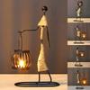 Nordic Metal Candlestick Abstract Character Sculpture Candle Holder Handmade Figurines Room Home Decoration Mother's Day Gift