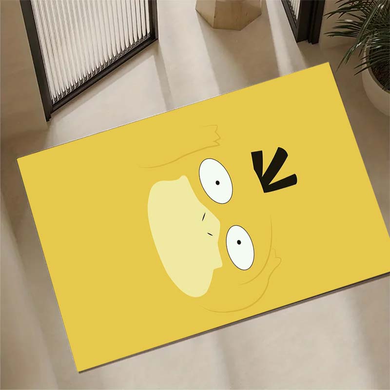 Коврик для пола Pokemon Psyduck, милый, с изображением утенка из мультфильма, моющийся, противоскользящий, для детской комнаты