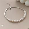 New Broken Silver Twins Baroque Natural Pearl Bracelet for Women's Simple and Luxury Feeling Online Red Bead Live Handicraft