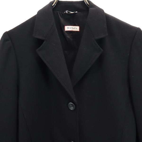 MAX&CO сделано в Италии приталенный пиджак из смесовой шерсти 38 черный блейзер Женский Б/у