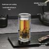 COOKER KING High Borosilicate Double-Layer Tea Infuser Glass Mug Set