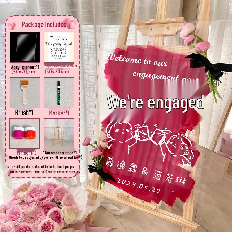 High-End Acrylic Welcome Sign for Wedding Reception, Hotel Entrance, or Event Decoration