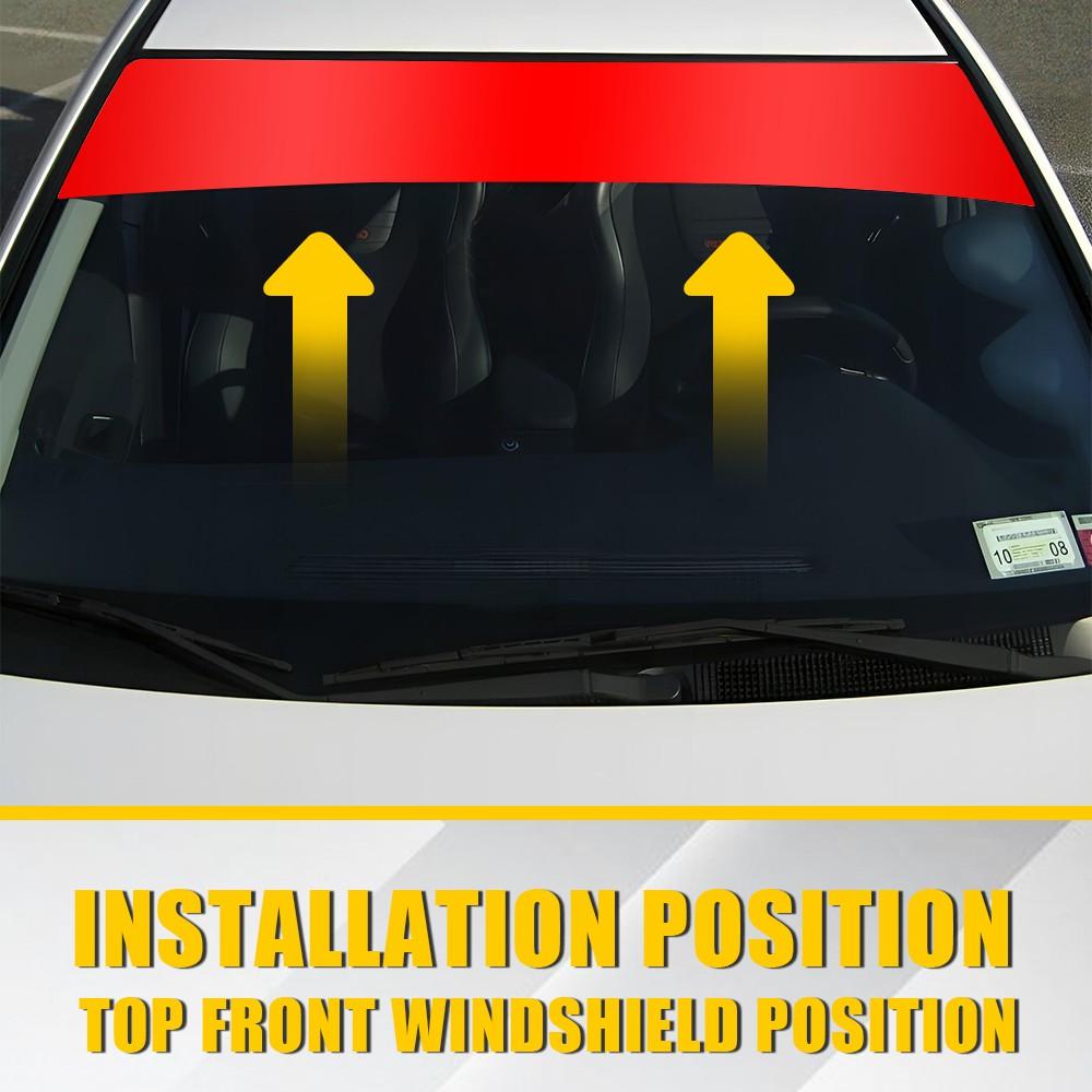 1Pcs 60*10Inch Red Car Windshield Sun Visor Vinyl Decal Strip Film Banner Blank Sticker White Black Sunstrip Sticker Accessories
