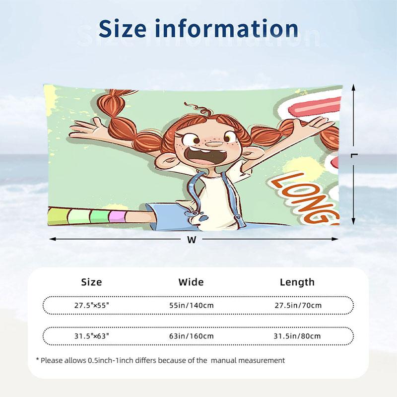 Large Beach Towel Quick Dry Absorbent Towel For Beach IndoorPippi Longstocking