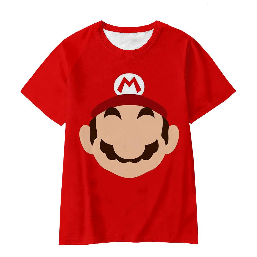 Унисекс детская повседневная футболка с 3D принтом Super Mario - с коротким рукавом, с круглым вырезом