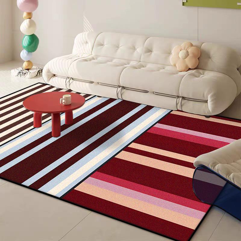 Modern Geometric Style CARPET FOR LIVE ROOM Stripe Decoration Home Sofa Fluffy Soft Rugs Large Size Bedroom Bedside Washable Mat