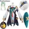 Fascostume Игра Хуохуо Костюм для косплея Зеленый парик Волосы Star Rail Хуо Хуо Косплей Хвост Для Женщин Костюмы для вечеринок Девушка Милые Наряды