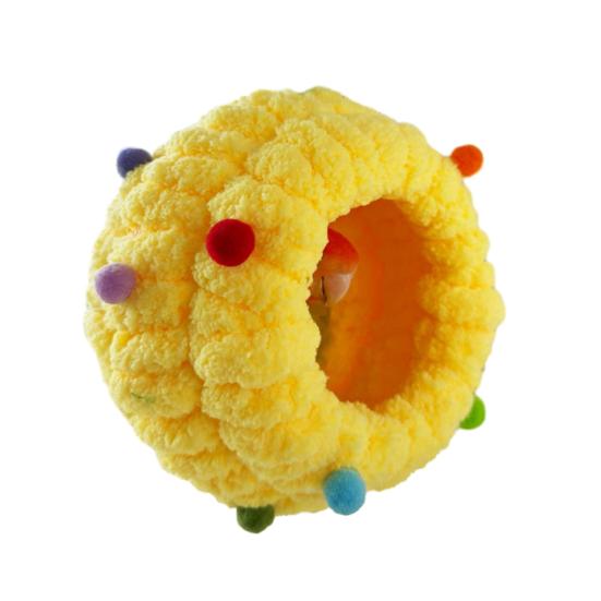 Плюшевое гнездо для птиц Мягкий круглый домик для птиц с ушками Уютное теплое гнездо-укрытие для попугая Пушистая пещера-гнездо для неразлучника конура волнистого попугайчика кореллы