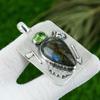 Natural Labradorite Gemstone Pendant Gray 925 Sterling Silver Indian Jewelry