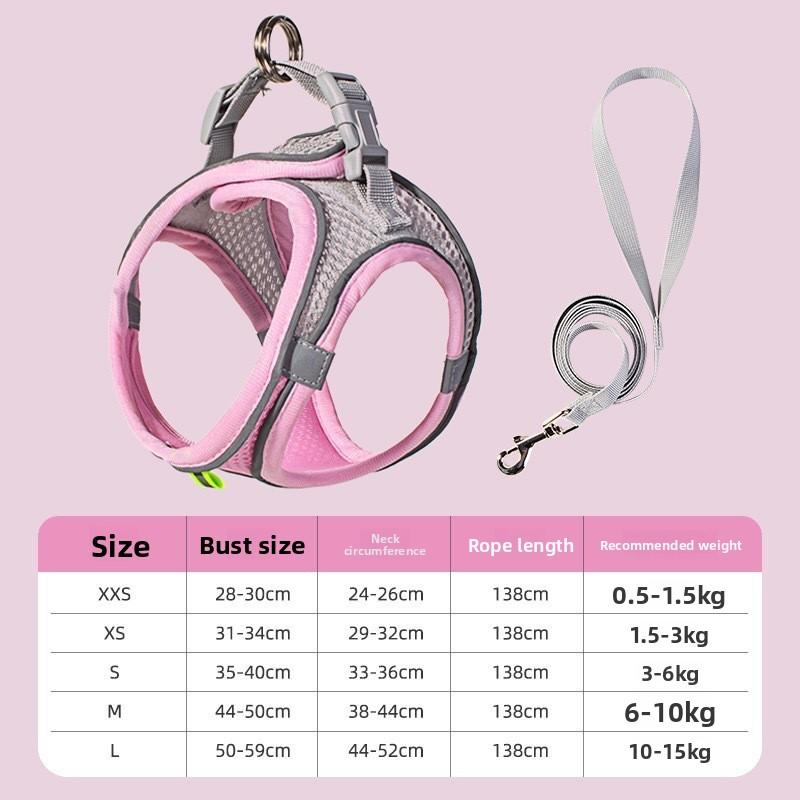 Pet Leash, Cat Chest and Back, Cat Leash, Close-fitting Comfort, Bichon Frise Walking Cat, Little Kitten