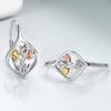 Huitan Three Tone Tulip Shaped Drop Earrings for Women Elegant Wedding Party Trendy Metal Accessories Fresh Style Chic JewelryGood product
