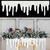 Polyester Xmas Snow Blanket for Xmas Holiday Decor Soft Fluffy Icicle Snow Table Runner
