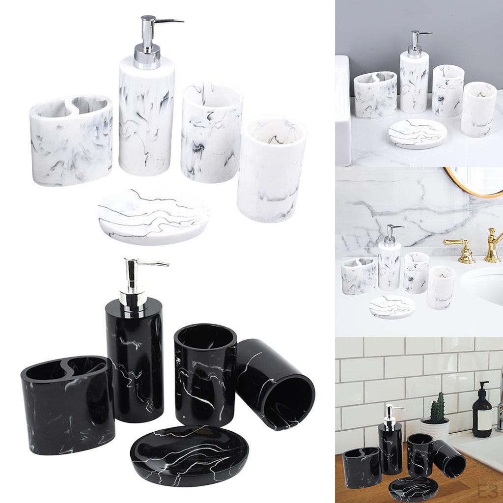 Набор аксессуаров для ванной комнаты 5 предметов Держатель для зубных щеток Дозатор