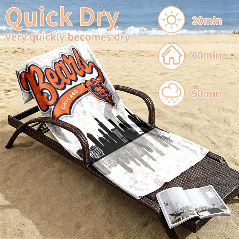 Chicago Bears Beach towels also serve as bath towels summer essential a musthave for the outdoors the beach and the pool
