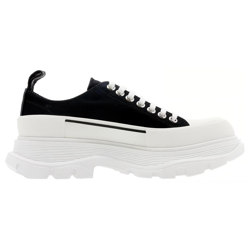 (WMNS) Alexander McQueen Tread Slick Low Lace Up 'Black White' Women's 611705W4L321070