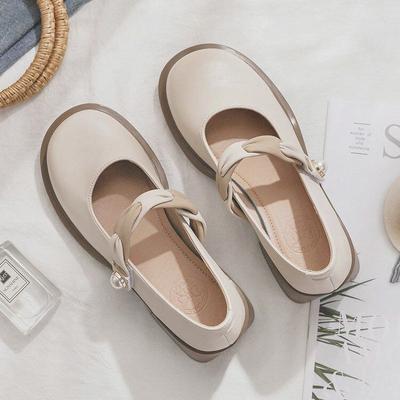 Туфли Мэри Джейн в стиле фей 2024 года, весна и осень, новые интернет-знаменитости, высокие каблуки, женские легкие кожаные туфли, толстые каблуки, одинарные туфли