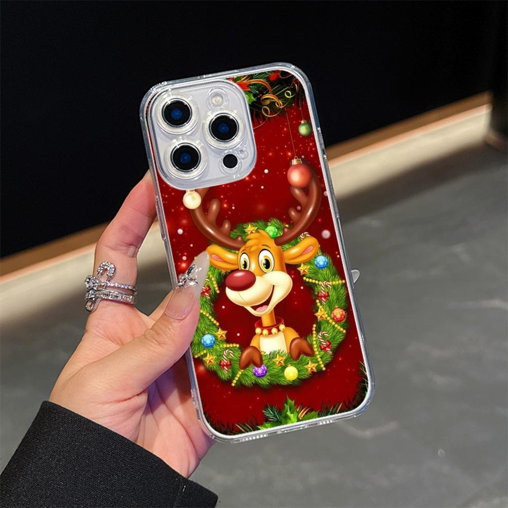 Ae117 Merry Christmas Happy New Year дизайн Magsafe прозрачные чехлы для Samsung S23 S24 Ultra iPhone 16 Pro Max магнитная беспроводная зарядка задняя крышка